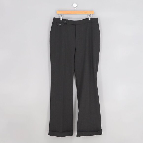 NWT LAUREN RALPH LAUREN Wool Stretch Straight-Leg Cuffed Hem Pant Size 14W - Picture 1 of 8